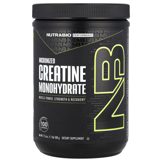 NutraBio
Performance, Micronized Creatine Monohydrate, 1.1 lbs (500 g)