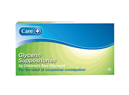 CARE GLYCERIN SUPPOSITORIES 2G CHILDREN’S SIZE (GLYCEROL)