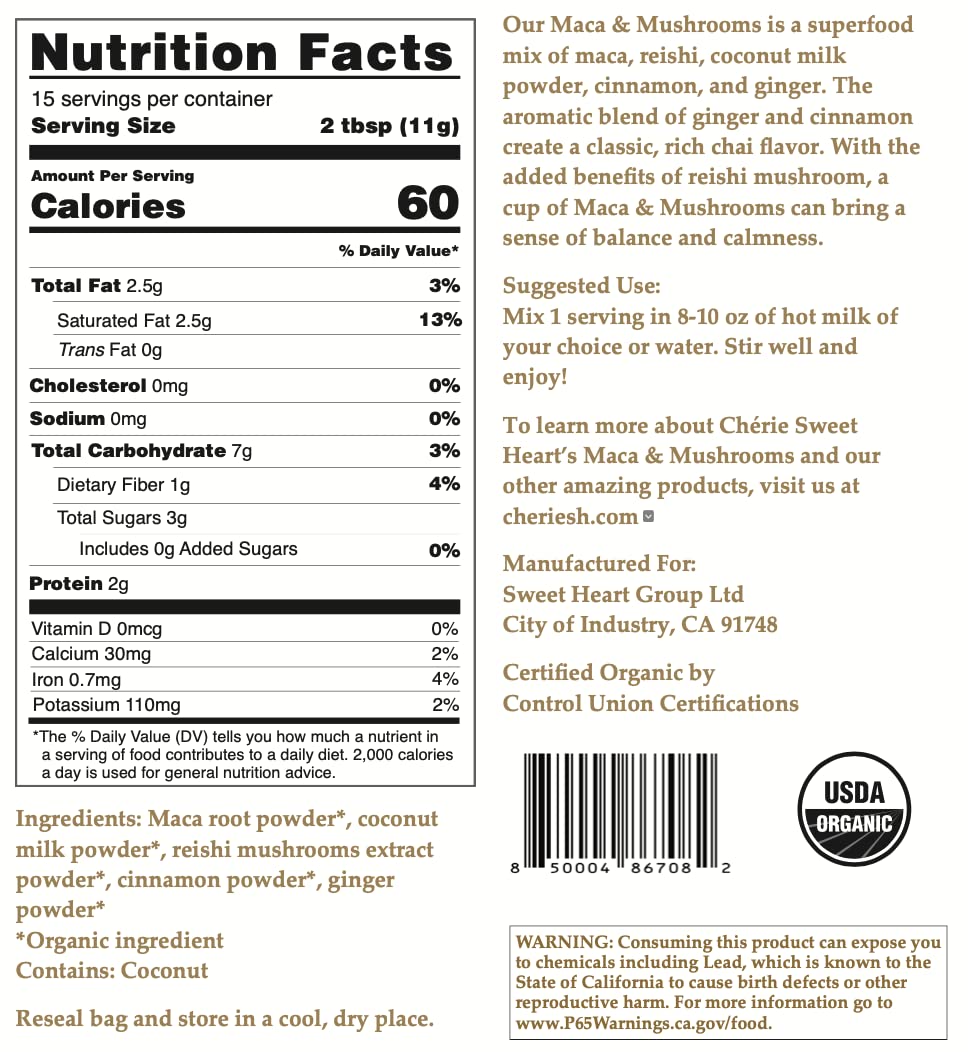 CHERIE SWEET HEART MACA & MUSHROOMS POWDER