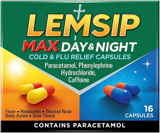 LEMSIP MAX DAY & NIGHT COLD & FLU RELIEF CAPSULES
