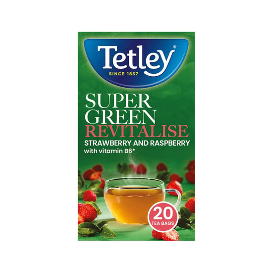 TETLEY SUPER GREEN REVITALISE WITH VITAMIN B6, 20 TEA BAGS