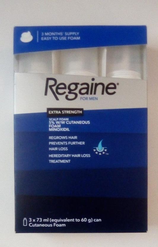 REGAINE FOR MEN EXTRA STRENGTH SCALP FOAM TRIPLE PACK 3 x 73ML