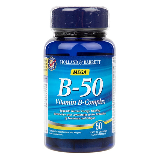 HOLLAND & BARRETT B-50 VITAMIN B-COMPLEX, 50 TABLETS