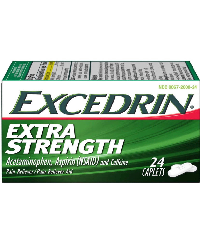 Excedrin Extra Strength Pain Relief Caplets, White, 24 Count - E-Pharmacy Ghana