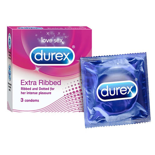 DUREX EXTRA RIBBED 3 CONDOMS