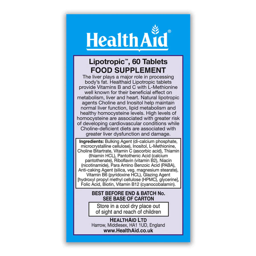 HEALTHAID LIPOTROPICS, 60 TABLETS