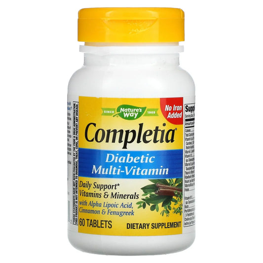 NATURE’S WAY COMPLETIA DIABETIC MULTI-VITAMIN, 60 TABLETS