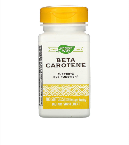 NATURE’S WAY BETA CAROTENE, 100 SOFTGELS