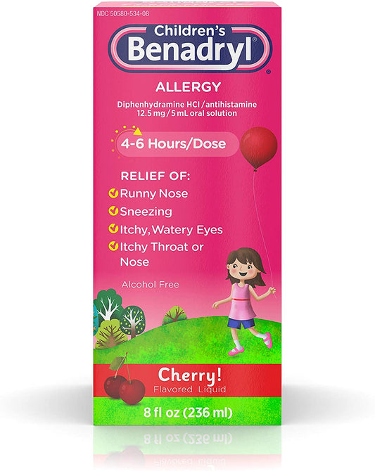 CHILDREN’S BENADRYL ALLERGY CHERRY FLAVORED LIQUID