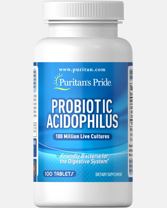 PURITAN’S PRIDE PROBIOTIC ACIDOPHILUS, 100 TABLETS