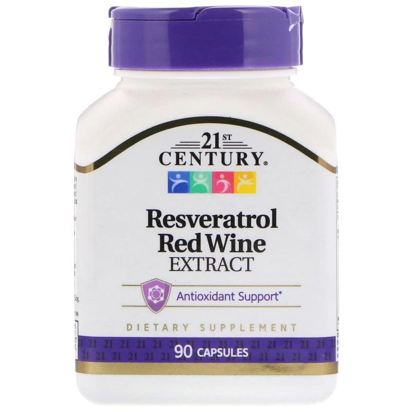 21ST CENTURY RESVERATROL RED WINE EXTRACT, 90 CAPSULES