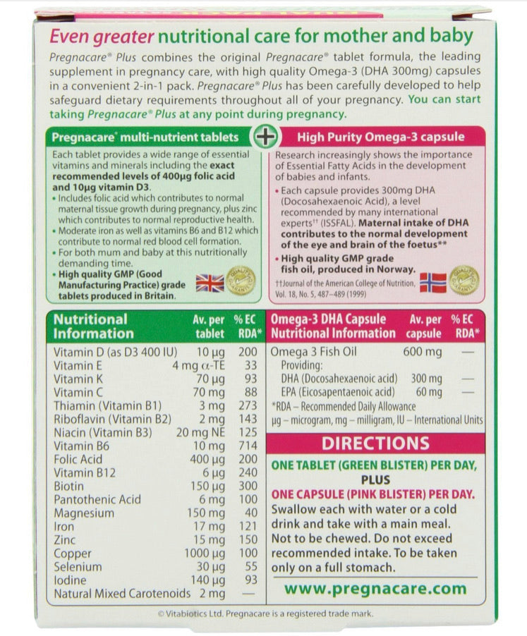 PREGNACARE PLUS OMEGA-3 - E-Pharmacy Ghana