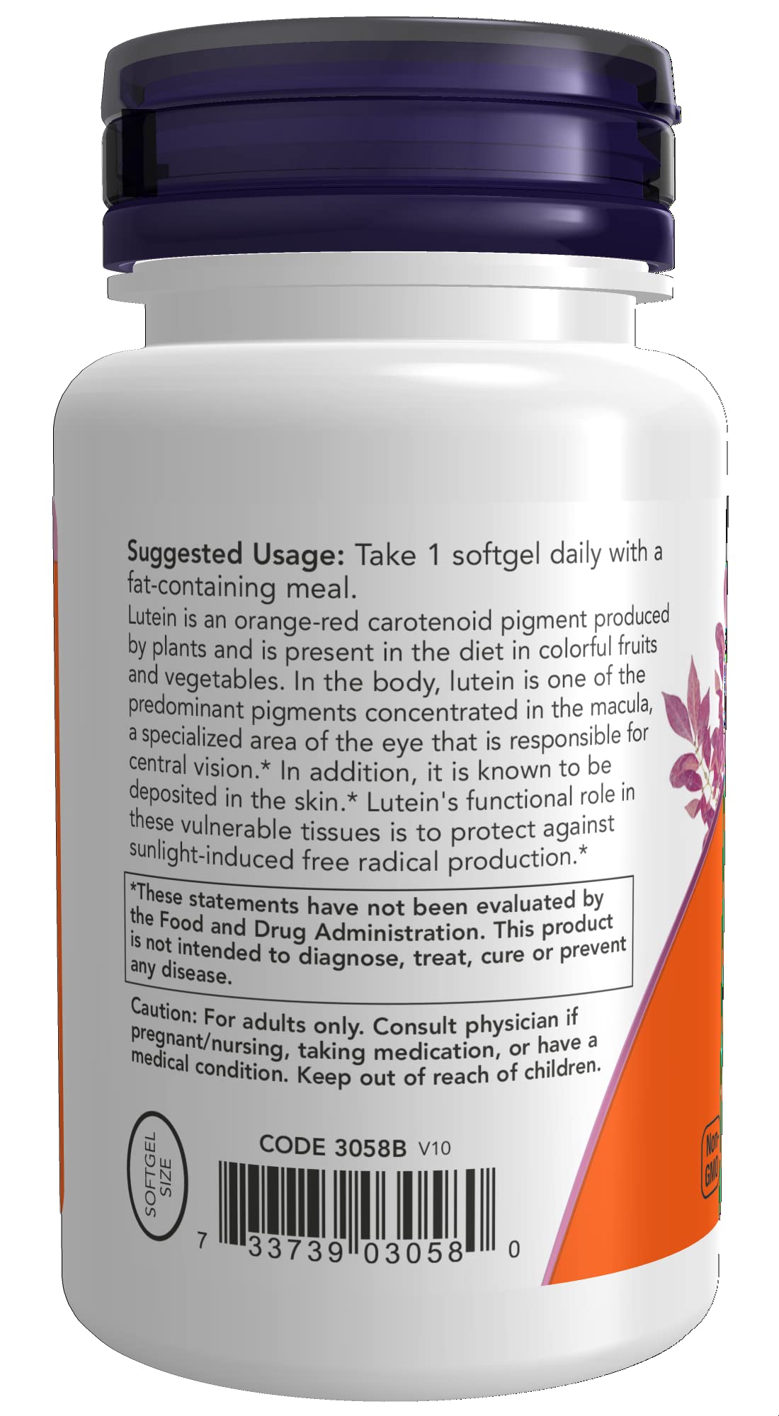 NOW LUTEIN 10MG, 60 VEG CAPSULES