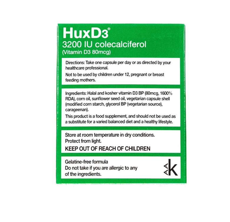 HUXD3 3200 IU COLECALCIFEROL (VITAMIN D3 80MCG)