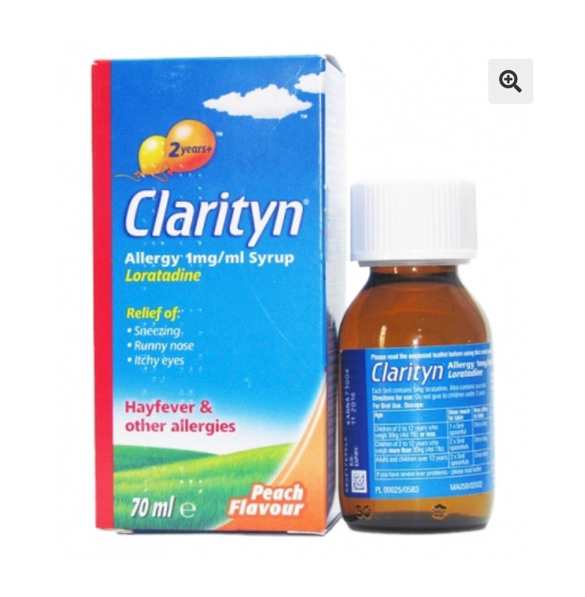CLARITYN ALLERGY SYRUP PEACH – 70ML - E-Pharmacy Ghana