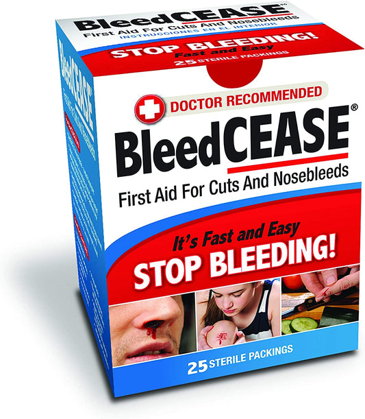 BLEEDCEASE FIRST AID FOR CUTS & NOSEBLEEDS