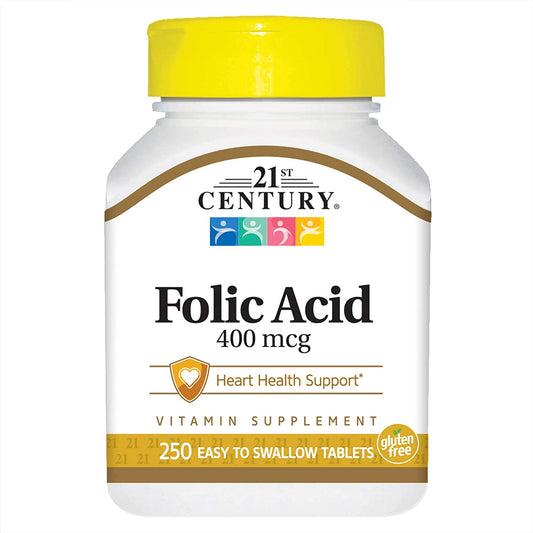 21ST CENTURY FOLIC ACID 400MCG, 250 EASY TO SWALLOW TABLETS