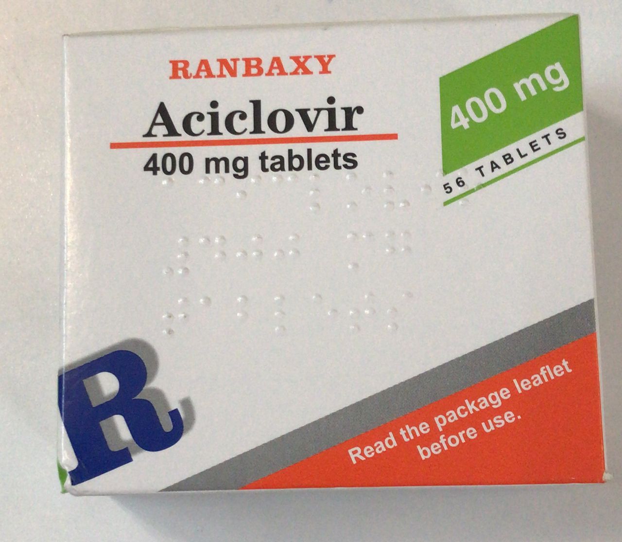 ACICLOVIR 400MG, 56 TABLETS (RANBAXY)