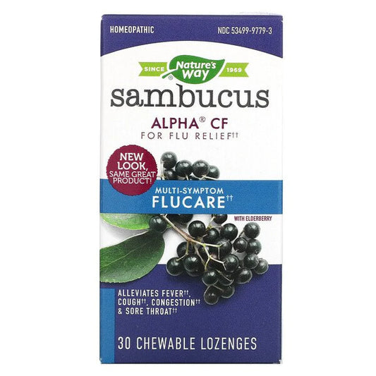NATURE’S WAY SAMBUCUS ALPHA CF, 30 CHEWABLE LOZENGES