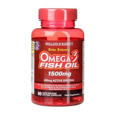 HOLLAND & BARRETT EXTRA STRENGTH OMEGA-3 FISH OIL 1500MG, 60 SOFTGEL CAPSULES