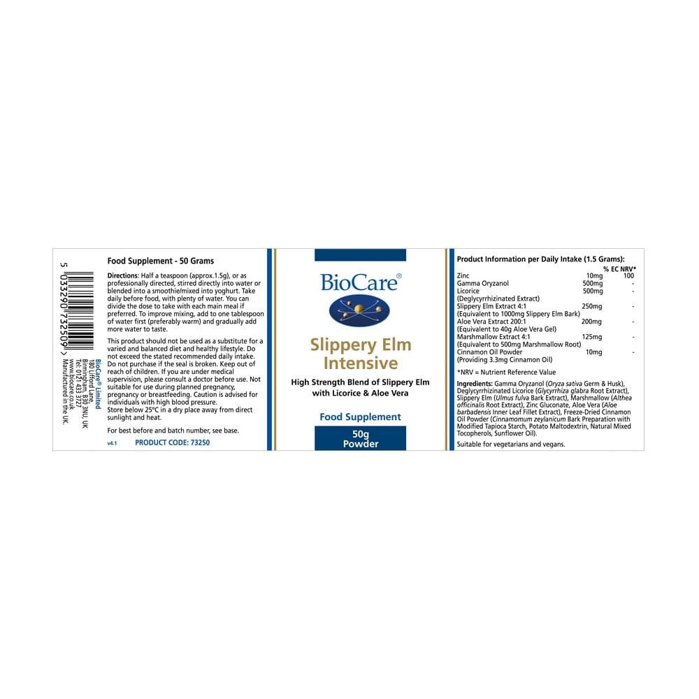 BIOCARE SLIPPERY ELM INTENSIVE 50G POWDER
