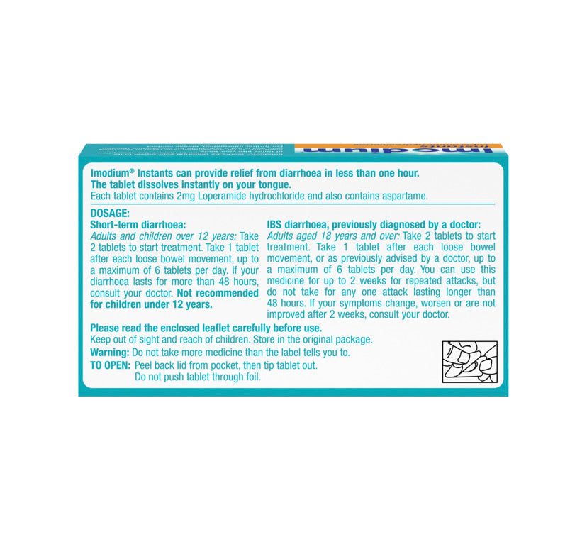IMODIUM INSTANTS - 6 ORODISPERSIBLE TABLETS - E-Pharmacy Ghana