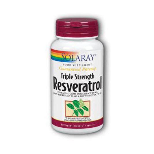 Pre-Order | Arrives in 5–10 Days – SOLARAY TRIPLE STRENGTH RESVERATROL, 60 CAPSULES