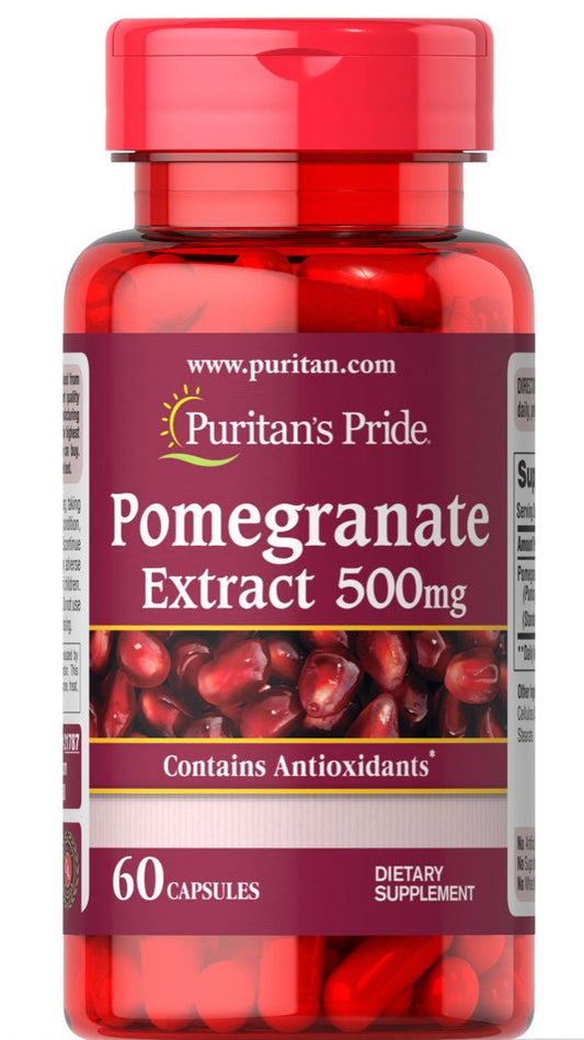 PURITAN’S PRIDE POMEGRANATE EXTRACT 500MG, 60 CAPSULES