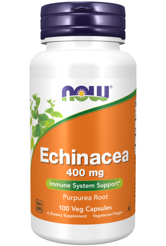 NOW ECHINACEA 400MG, 100 VEG CAPSULES