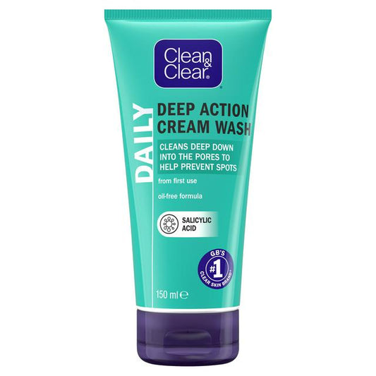 CLEAN & CLEAR DEEP ACTION CREAM WASH 150ML