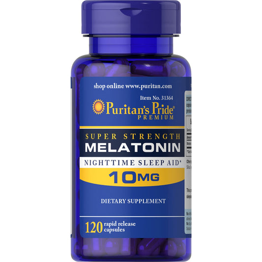 PURITAN’S PRIDE SUPER STRENGTH MELATONIN 10MG, 120 CAPSULES