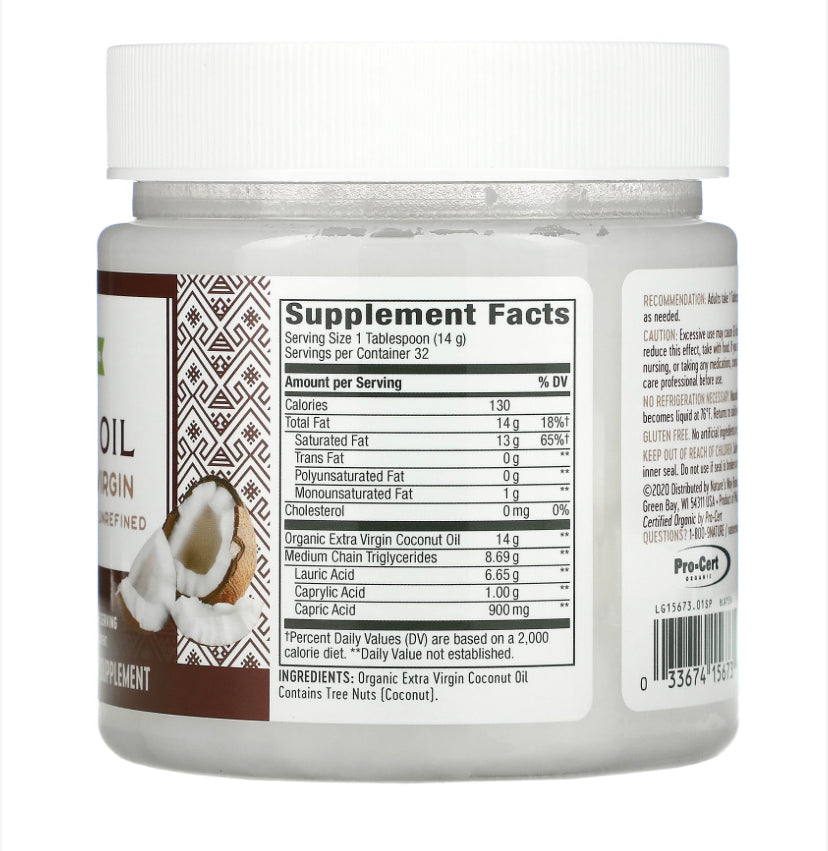 NATURE’S WAY COCONUT OIL ORGANIC EXTRA VIRGIN
