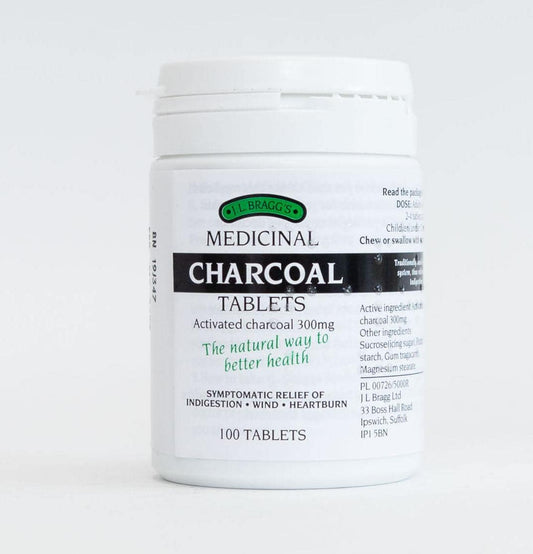 J.L BRAGG MEDICINAL CHARCOAL, 100 TABLETS