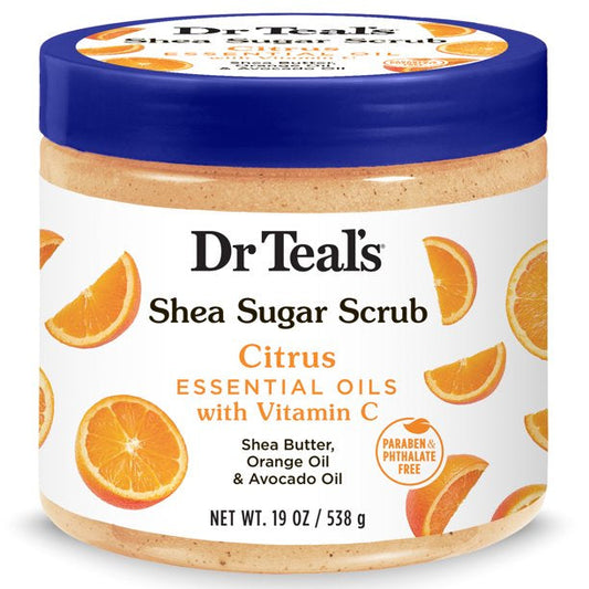 DR. TEAL’S SHEA SUGAR SCRUB CITRUS ESSENTIAL OILS WITH VITAMIN C