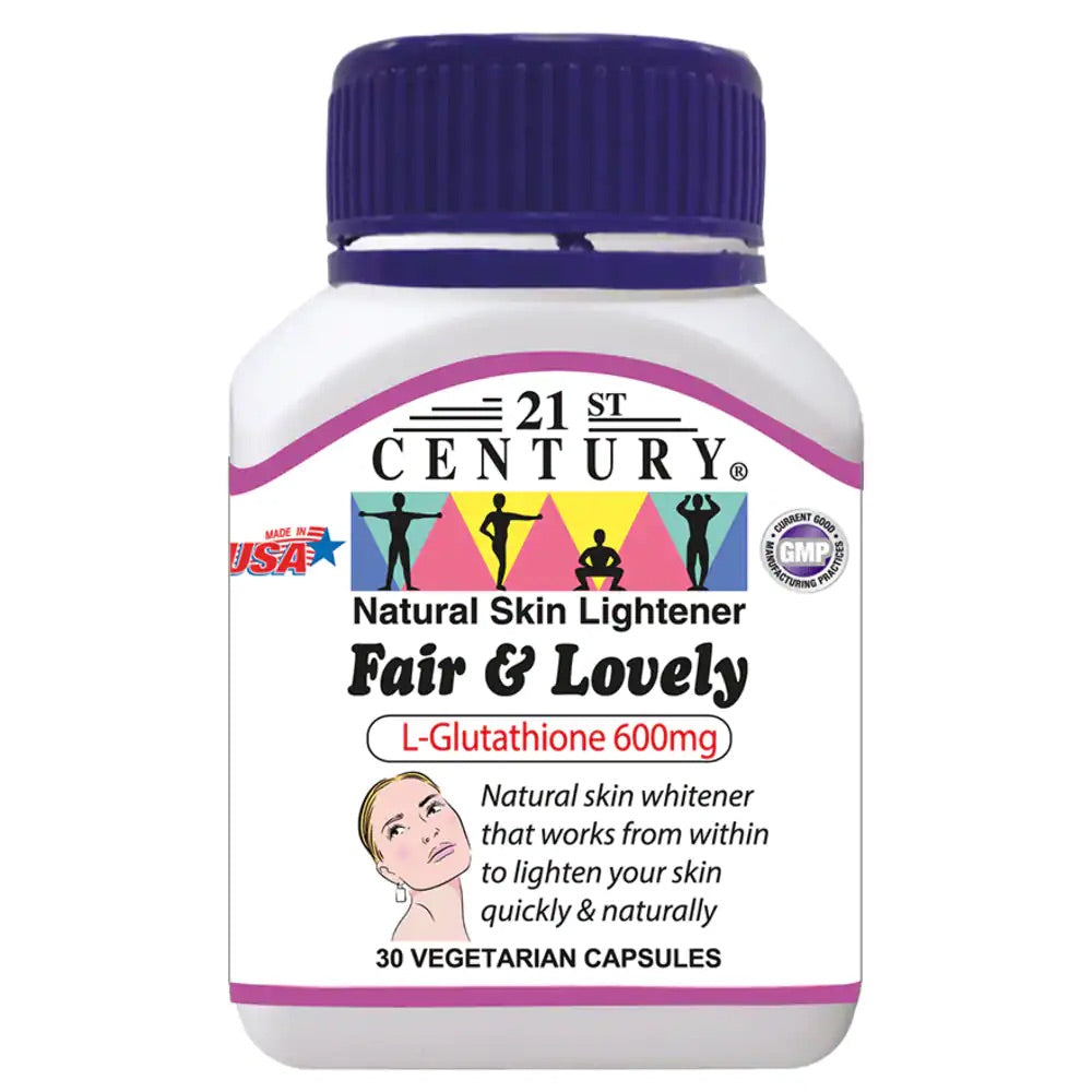21ST CENTURY FAIR & LOVELY L’GLUTATHIONE 600MG, 30 CAPSULES