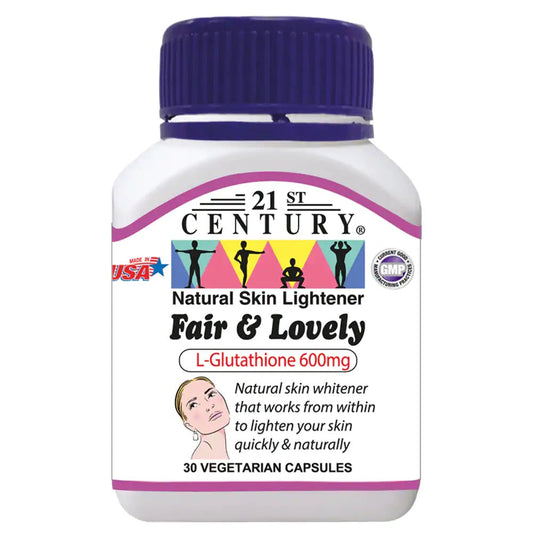 21ST CENTURY FAIR & LOVELY L’GLUTATHIONE 600MG, 30 CAPSULES