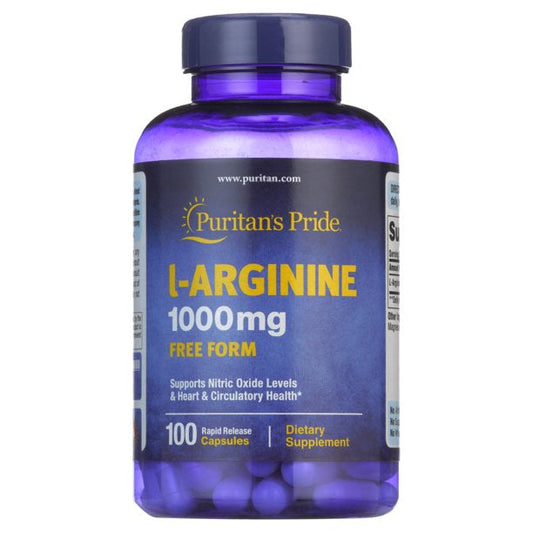 PURITAN’S PRIDE L’ARGININE 1000MG, 100 CAPSULES