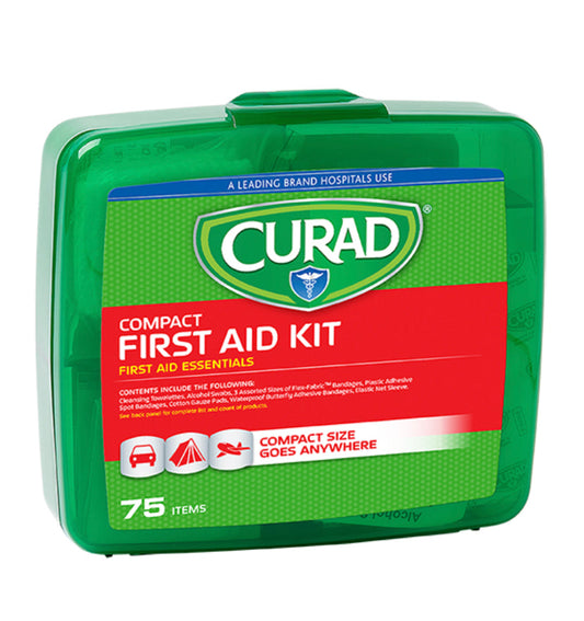 CURAD COMPACT FIRST AID KIT, 75 COUNT